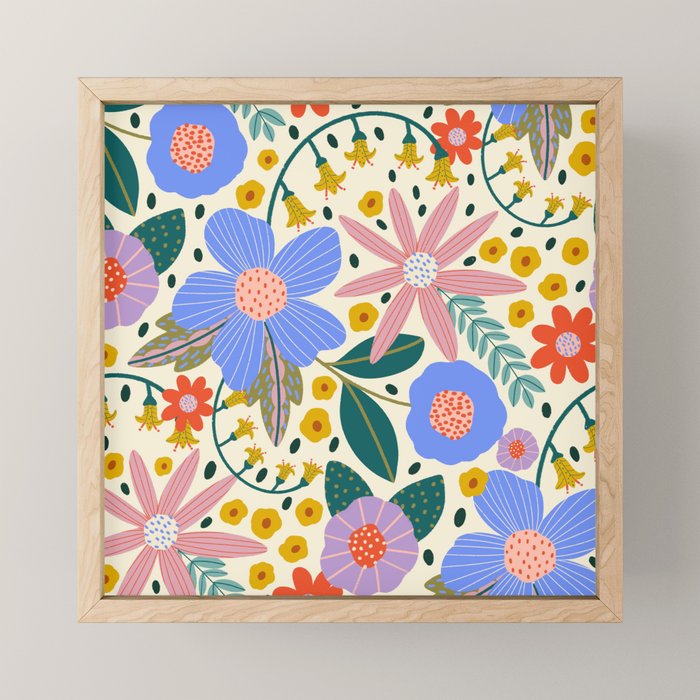 Pure Joy - colorful Floral  Mini Art Print Gallery Image 1