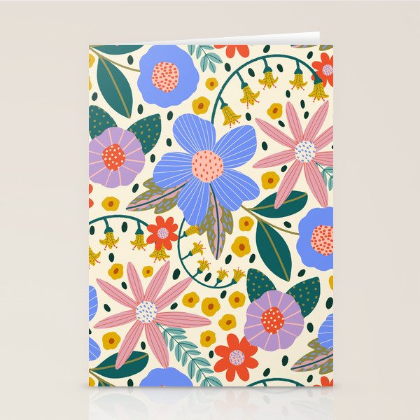 Pure Joy - colorful Floral  Stationery Card Gallery Image 1