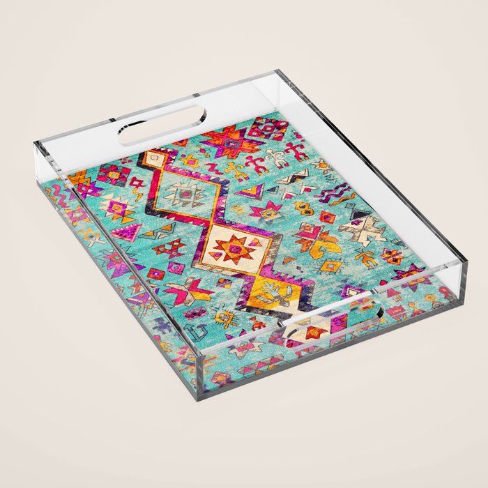 N178 - Antique Oriental Traditional Berber Bohemian Moroccan Style  Acrylic Tray Gallery Image 1