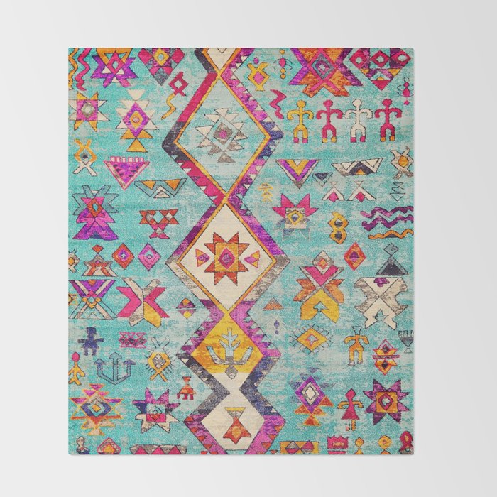 N178 - Antique Oriental Traditional Berber Bohemian Moroccan Style  Throw Blanket Gallery Image 2