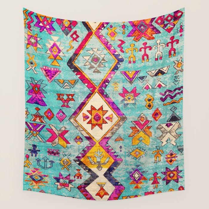 N178 - Antique Oriental Traditional Berber Bohemian Moroccan Style  Wall Tapestry Gallery Image 1