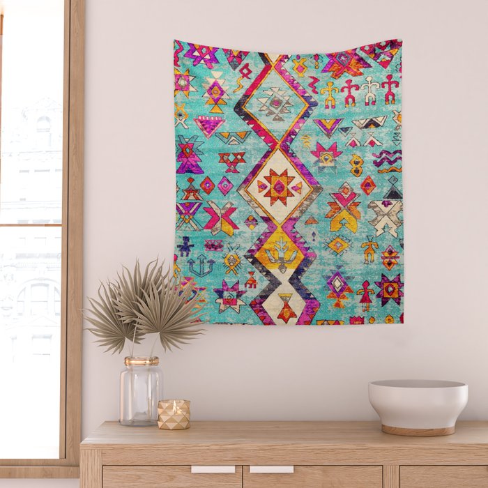 N178 - Antique Oriental Traditional Berber Bohemian Moroccan Style  Wall Tapestry Gallery Image 2