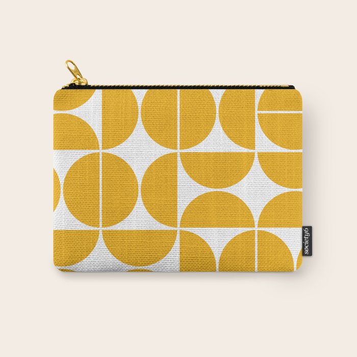 Mid Century Modern Geometric 04 Yellow Carry All Pouch Gallery Image 1
