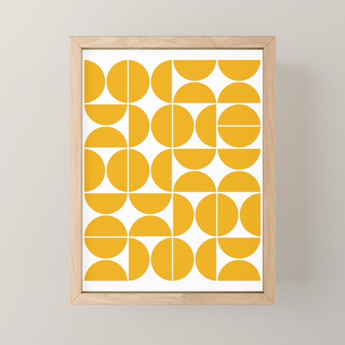 Mid Century Modern Geometric 04 Yellow Mini Art Print Gallery Image 1