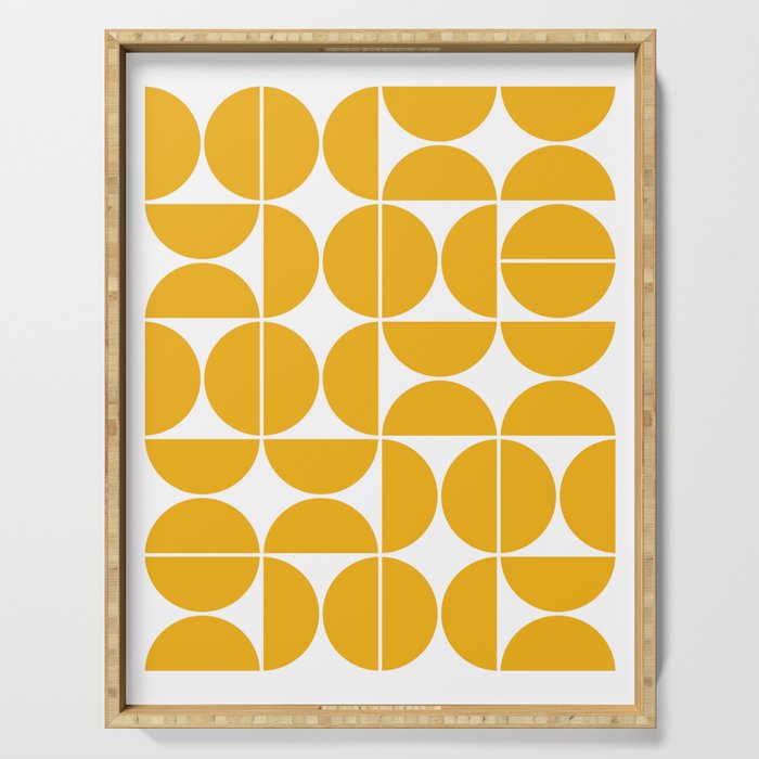 Mid Century Modern Geometric 04 Yellow Serving Tray Gallery Image 1