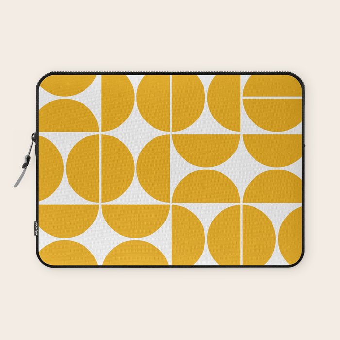 Mid Century Modern Geometric 04 Yellow Laptop Sleeve Gallery Image 1