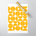 Mid Century Modern Geometric 04 Yellow Wrapping Paper Gallery Image 1
