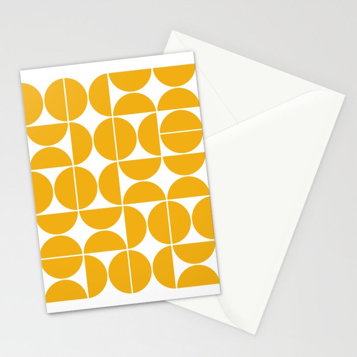 Mid Century Modern Geometric 04 Yellow Stationery Card Gallery Image 2