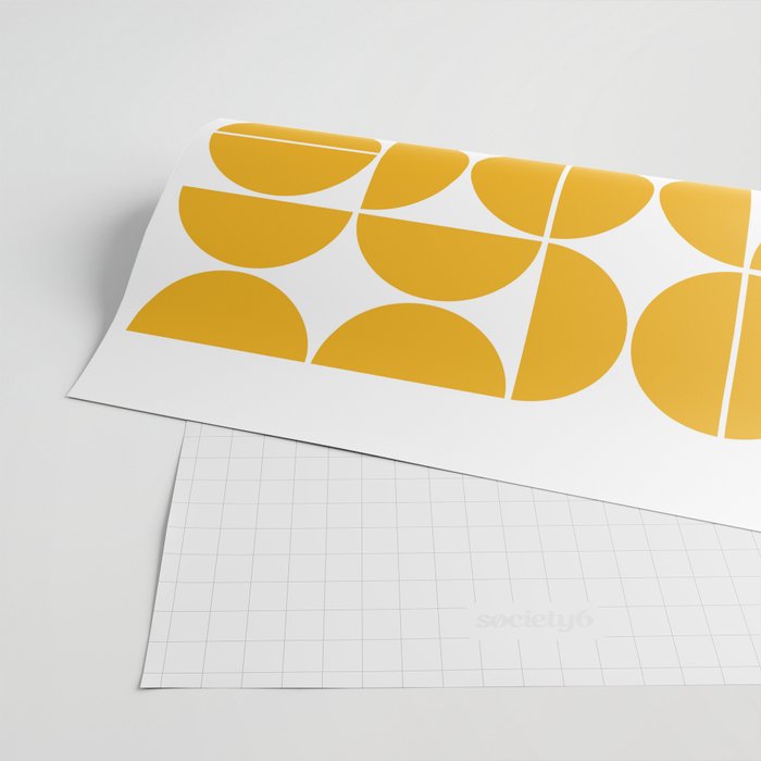 Mid Century Modern Geometric 04 Yellow Wrapping Paper Gallery Image 2