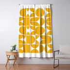 Mid Century Modern Geometric 04 Yellow Window Curtain Gallery Image 5