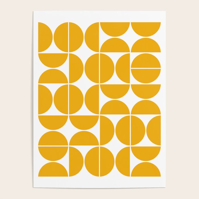 Mid Century Modern Geometric 04 Yellow Poster Gallery Image 1