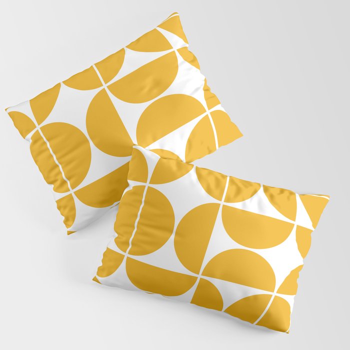 Mid Century Modern Geometric 04 Yellow Pillow Sham Gallery Image 1