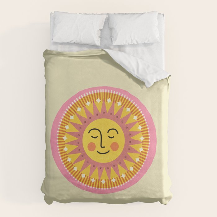 Smiling Sleeping Sun Face Duvet Cover Gallery Image 6