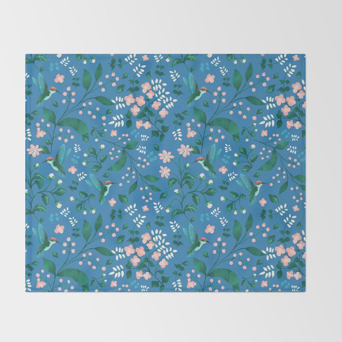 Hummingbird Garden II Throw Blanket Gallery Image 2