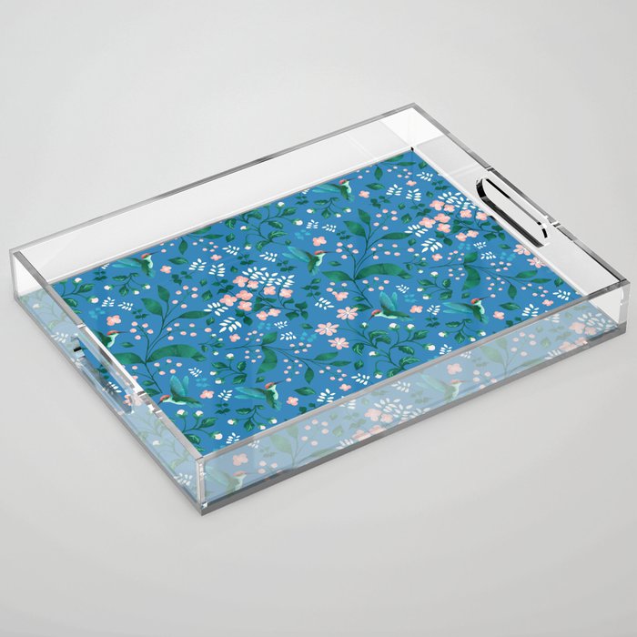 Hummingbird Garden II Acrylic Tray Gallery Image 1