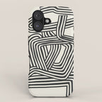 Line art lady with hat iPhone Case Gallery Image 1