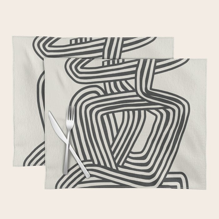 Line art lady with hat Placemat Gallery Image 1