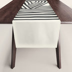 Line art lady with hat Table Runner Gallery Image 1