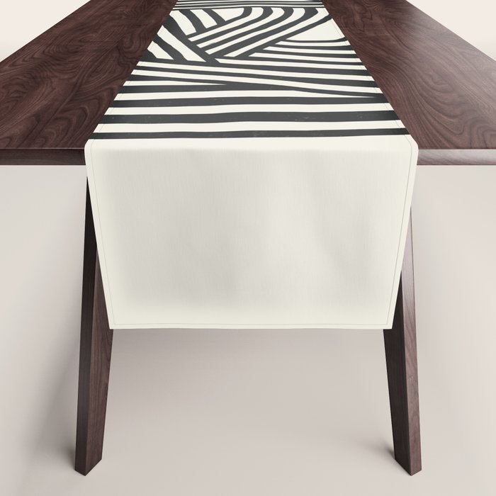 Line art lady with hat Table Runner Gallery Image 1