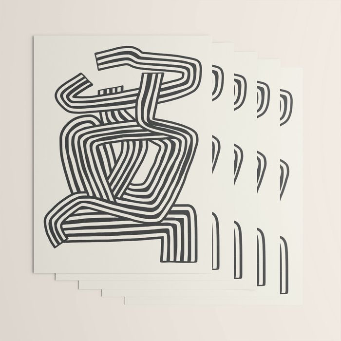 Line art lady with hat Wrapping Paper Gallery Image 3