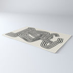 Line art lady with hat Rug Gallery Image 3