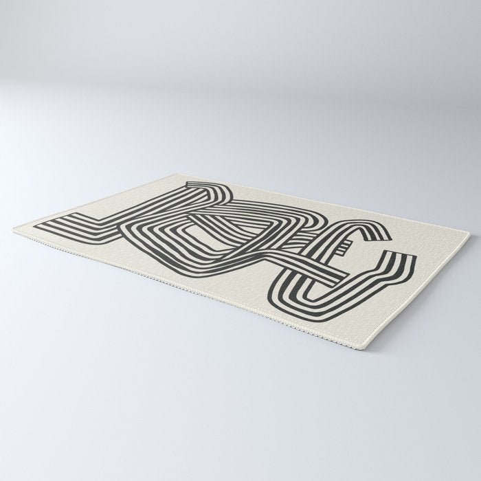 Line art lady with hat Rug Gallery Image 3