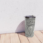 Line art lady with hat Travel Mug Gallery Image 4