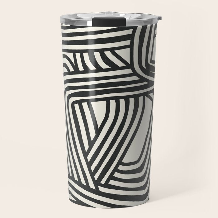 Line art lady with hat Travel Mug Gallery Image 1