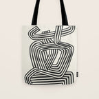 Line art lady with hat Tote Bag Gallery Image 1