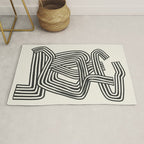 Line art lady with hat Rug Gallery Image 1