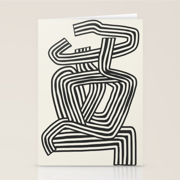 Line art lady with hat Stationery Card Gallery Image 1