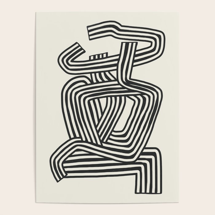 Line art lady with hat Poster Gallery Image 4