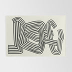 Line art lady with hat Rug Gallery Image 2