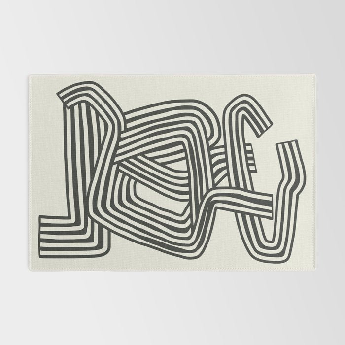 Line art lady with hat Rug Gallery Image 2
