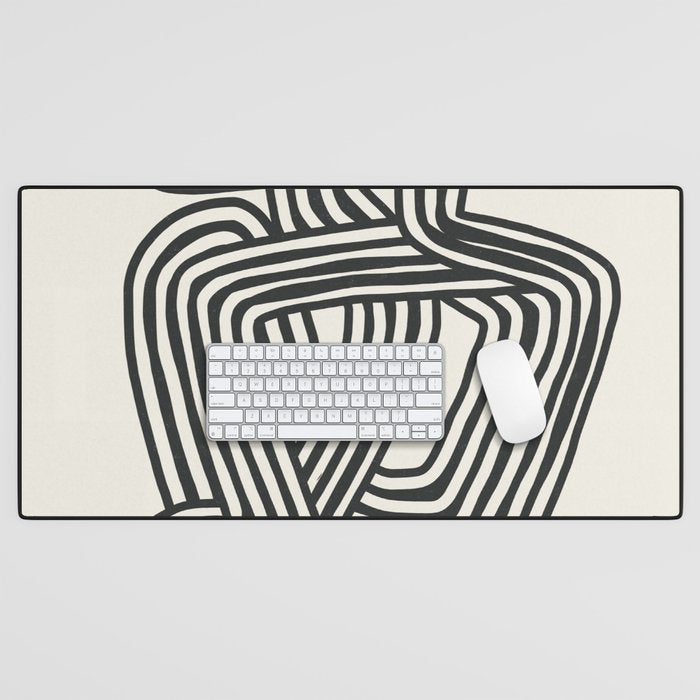 Line art lady with hat Desk Mat Gallery Image 1