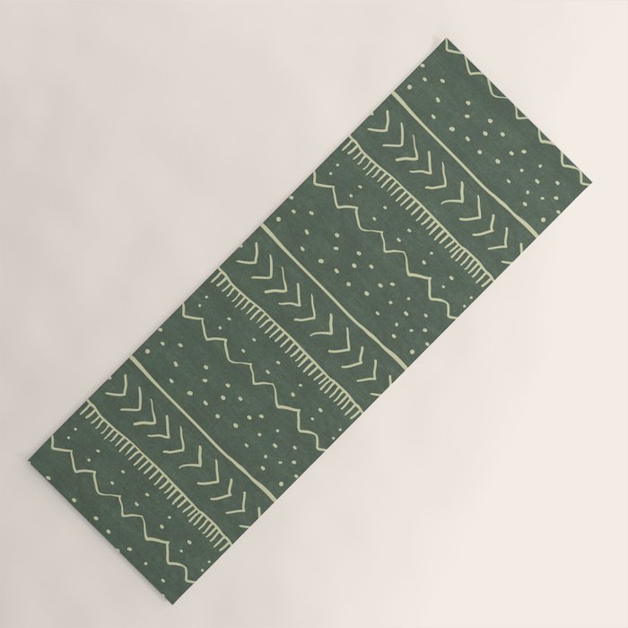 Moroccan Stripe in Leaf Green Yoga Mat Gallery Image 1