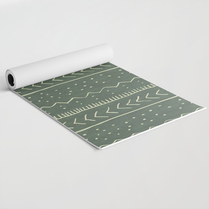 Moroccan Stripe in Leaf Green Yoga Mat Gallery Image 2
