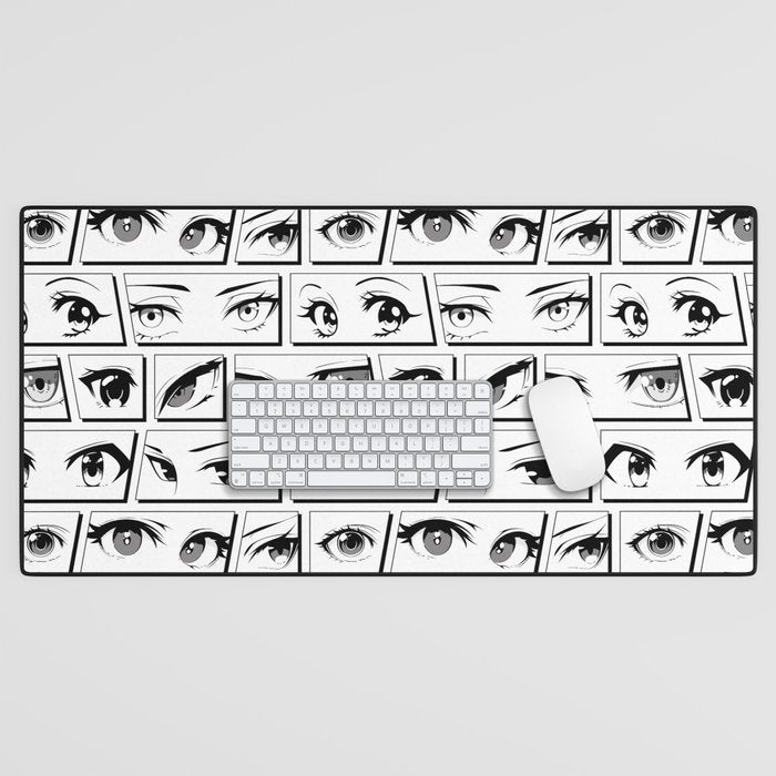 Anime eye cartoon comic art pattern Desk Mat Gallery Image 1