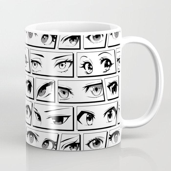 Anime eye cartoon comic art pattern Coffee Mug Gallery Image 1
