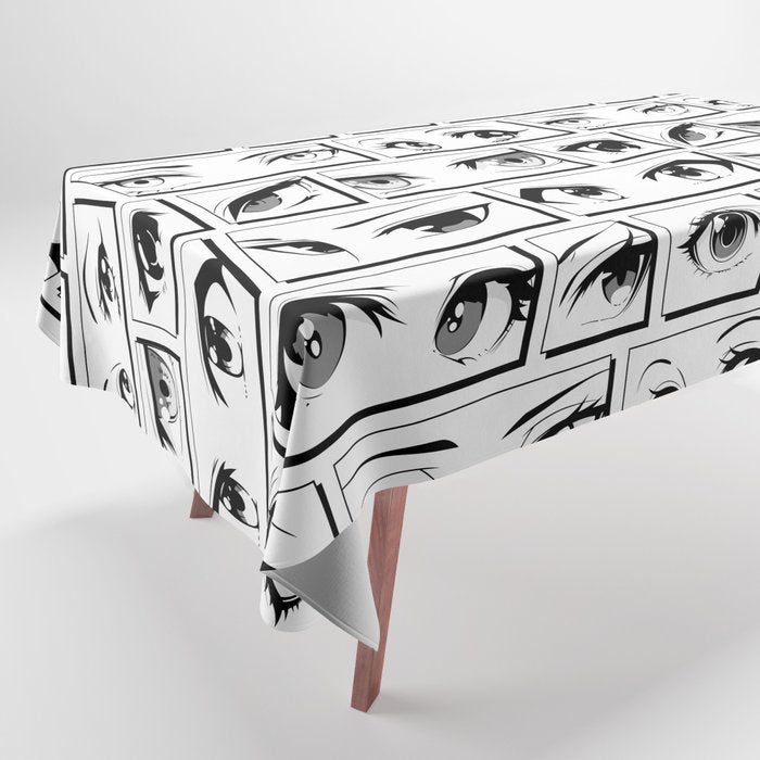 Anime eye cartoon comic art pattern Tablecloth Gallery Image 1