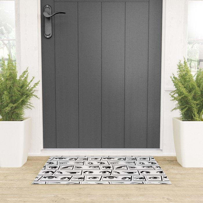 Anime eye cartoon comic art pattern Welcome Mat Gallery Image 3