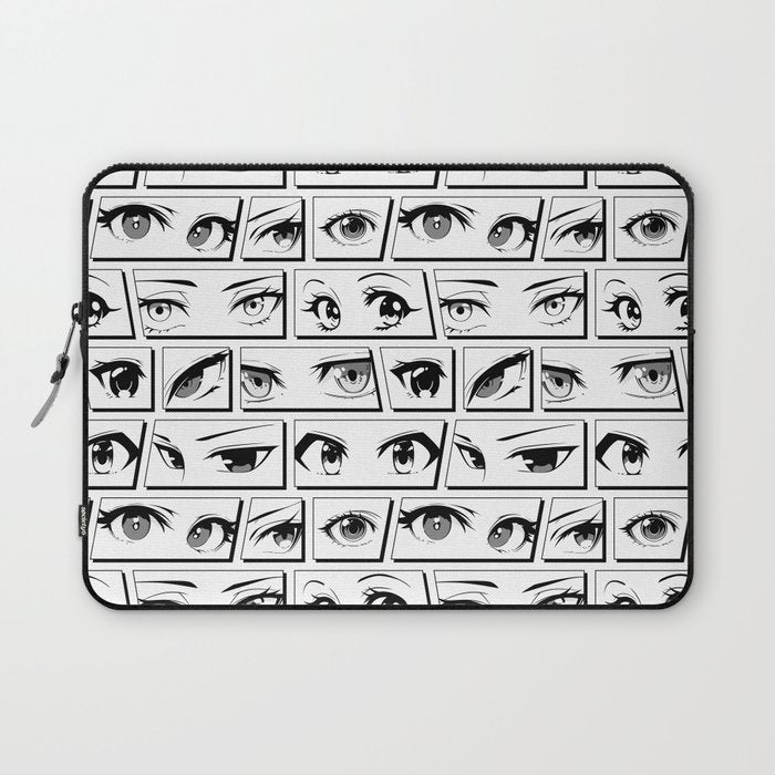 Anime eye cartoon comic art pattern Laptop Sleeve Gallery Image 1