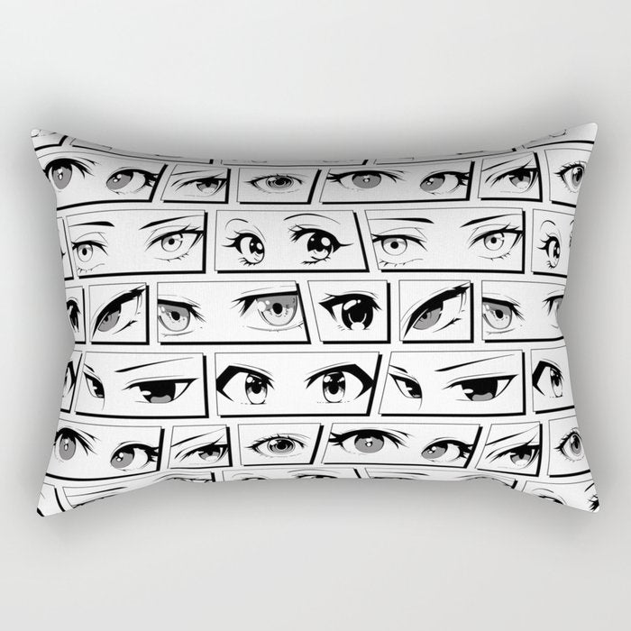 Anime eye cartoon comic art pattern Rectangular Pillow Gallery Image 1