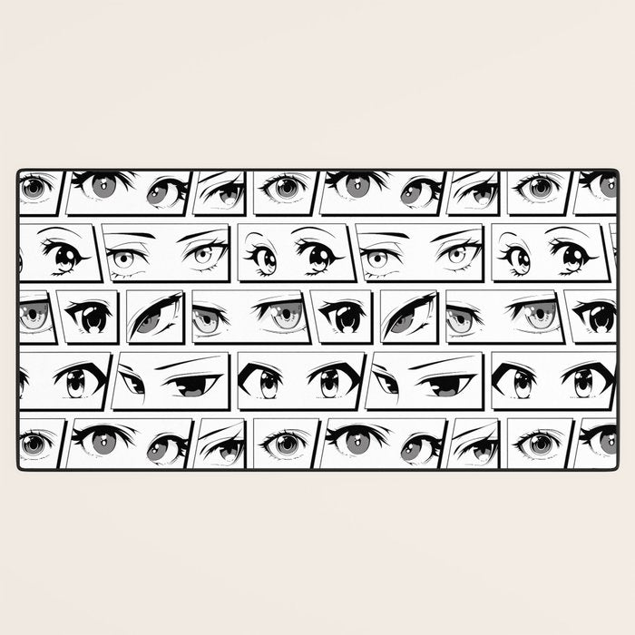 Anime eye cartoon comic art pattern Desk Mat Gallery Image 3