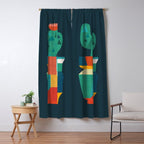Blooming cactus in cracked pot Window Curtain Gallery Image 5