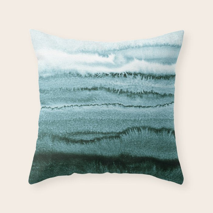 WITHIN THE TIDES - OCEAN TEAL Throw Pillow Gallery Image 1