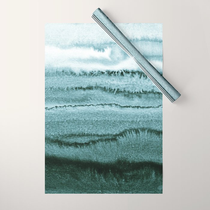 WITHIN THE TIDES - OCEAN TEAL Wrapping Paper Gallery Image 1