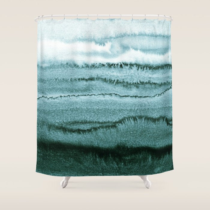 WITHIN THE TIDES - OCEAN TEAL Shower Curtain Gallery Image 1