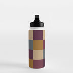 Bold Autumn Checks Pattern - Large XIII Water Bottle Gallery Image 3