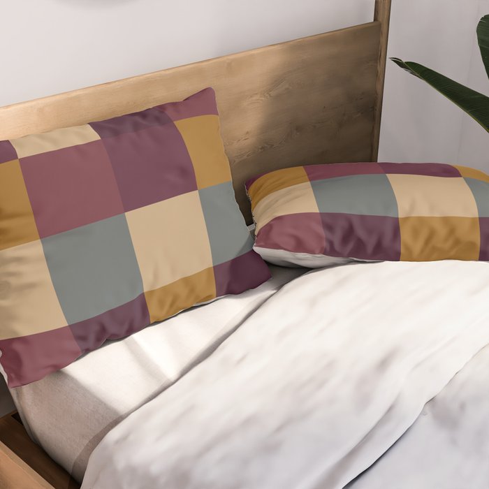 Bold Autumn Checks Pattern - Large XIII Pillow Sham Gallery Image 2